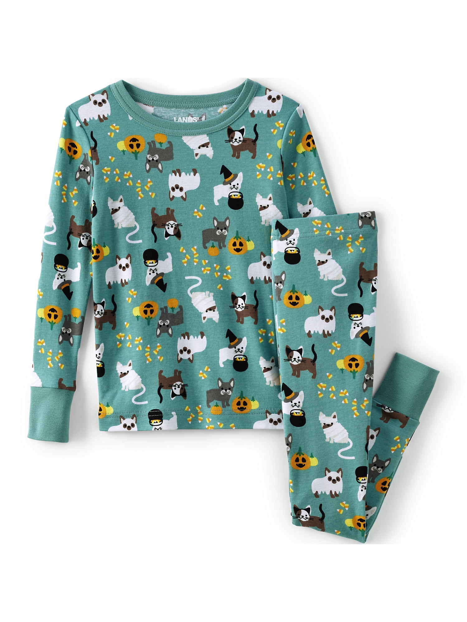 Lands End Kids Long Sleeve Top and Bottom Snug Fit Pajama Set Walmart