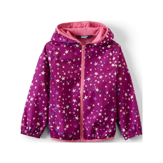 Lands' End Kids Waterproof Hooded Packable Rain Jacket