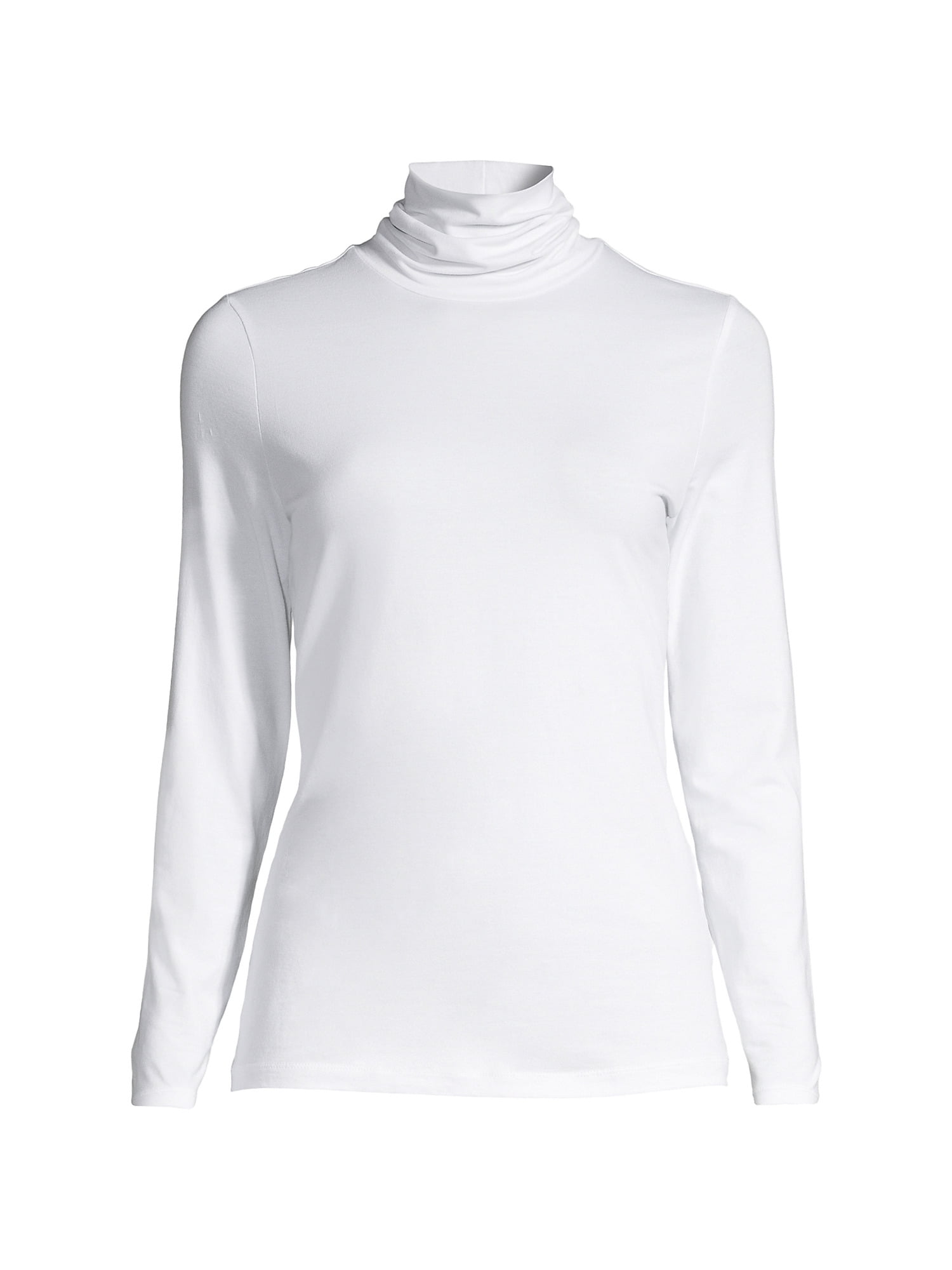 Lands' End Lands' End Women's Plus Size Lightweight Fitted Long Sleeve  Turtleneck, WHITE, 3X
