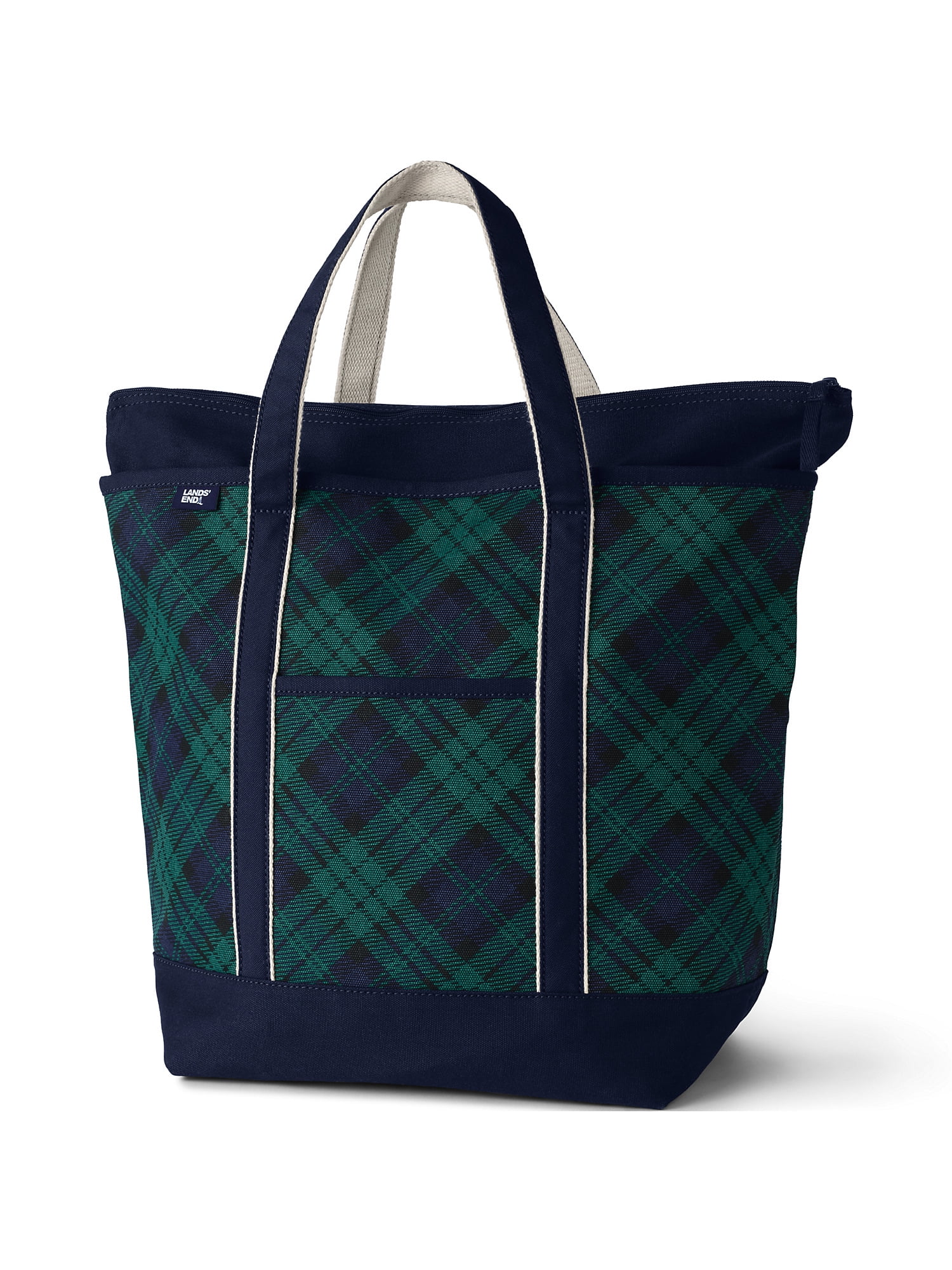 Classic Extra Large Two Tone Zip Top Canvas Tote Bag Rich Redtrue Navy18,  $52, Lands' End