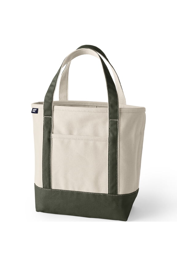 Canvas Carry-All Tote Bag, Open Top, Snap Closure Pocket, Key Ring, Reinforced Handles and Base, 100% Cotton