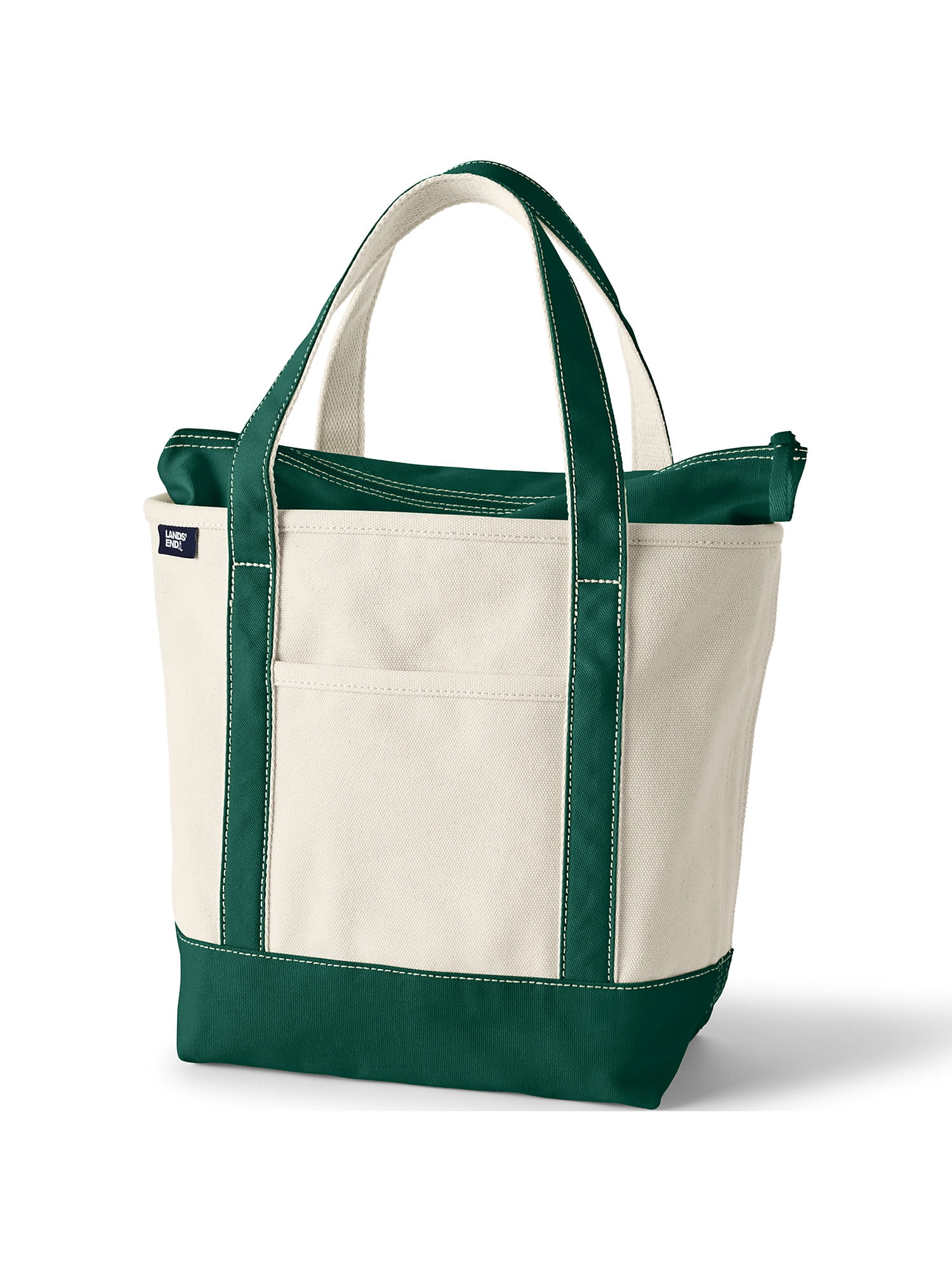 Lands End Large Natural 5 Pocket Zip Top Canvas Tote Bag Walmart