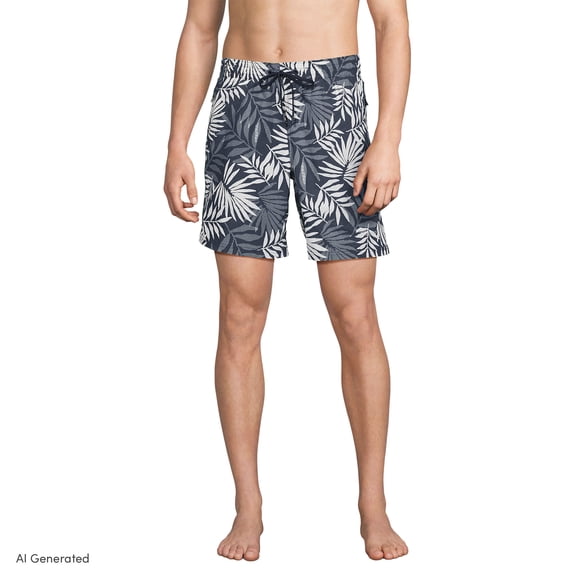 Lands' End Men's 7 Inch Volley Hydroliner Swim Trunks
