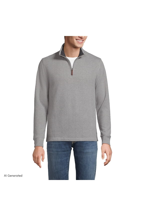Men's Bedford Rib Casual Quarter Zip Pullover Sweater