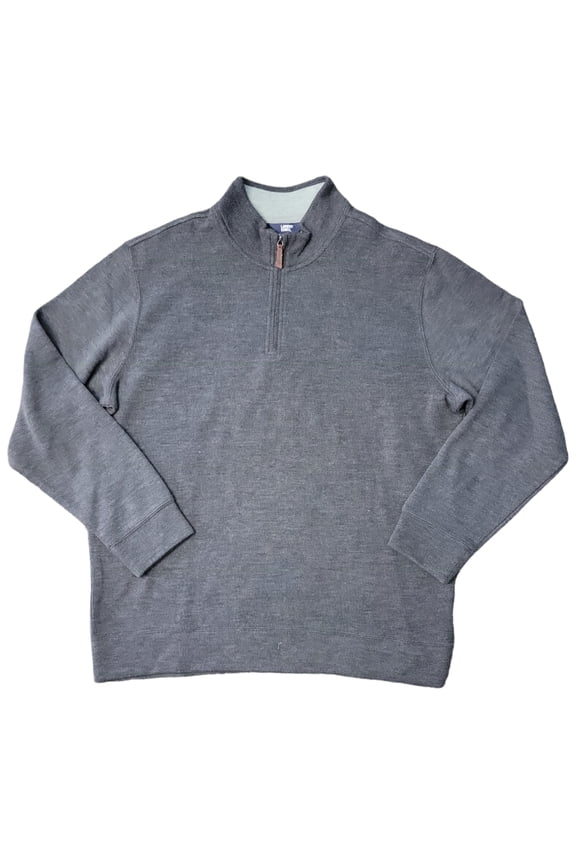 Men's Bedford Rib Quarter Zip Long Sleeve Soft Cozy Pullover (Dark Charcoal Heather, S)