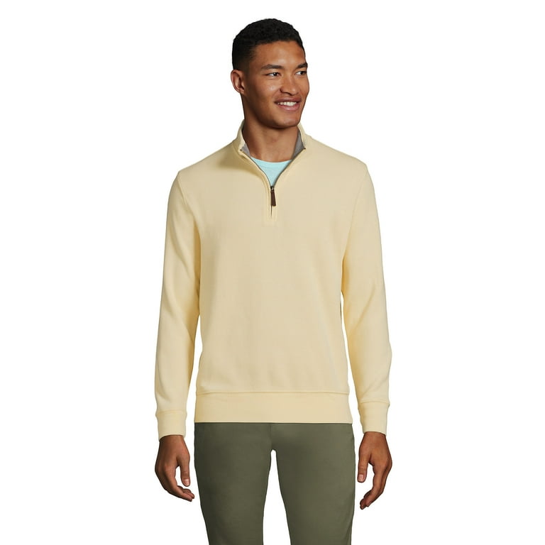 Lands End Men s Bedford Rib Quarter Zip Sweater Walmart