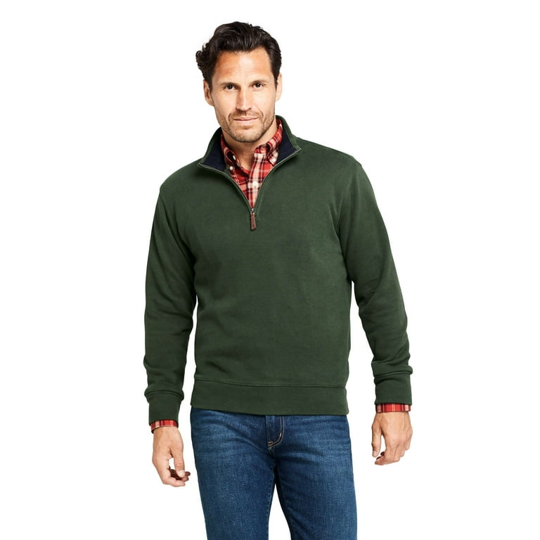 Lands End Men s Bedford Rib Quarter Zip Sweater Walmart