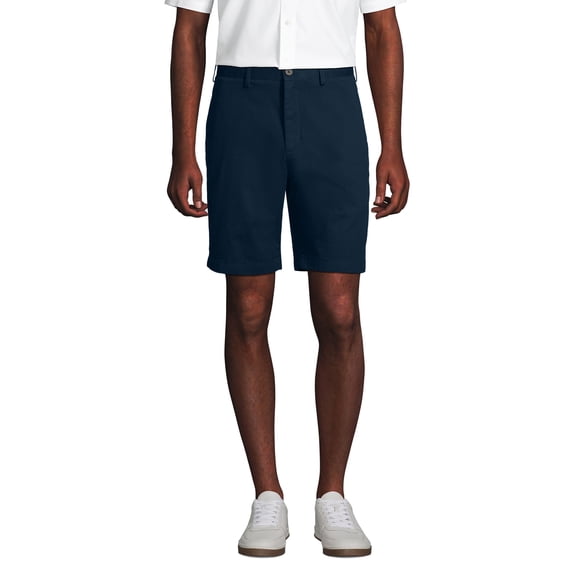 Lands' End Men's Big No Iron 9" Plain Front Chino Short
