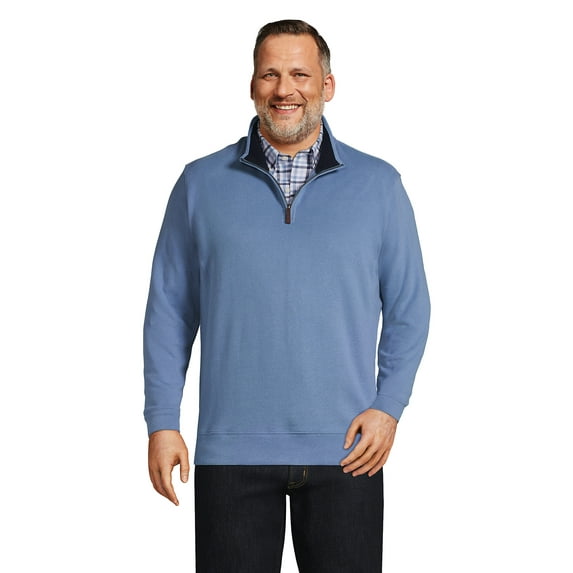 Lands' End Men's Big Bedford Rib Quarter Zip Sweater
