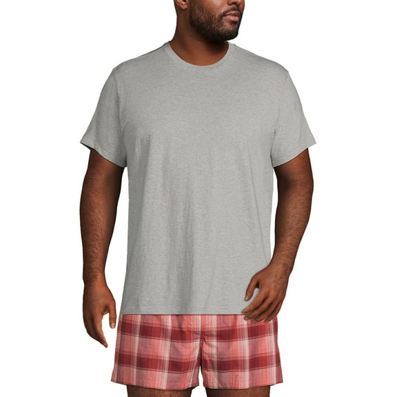 Lands' End Essentials Men's Crew Neck T-Shirt 3 Pack - Premium Cotton Tee, Casual Regular Fit