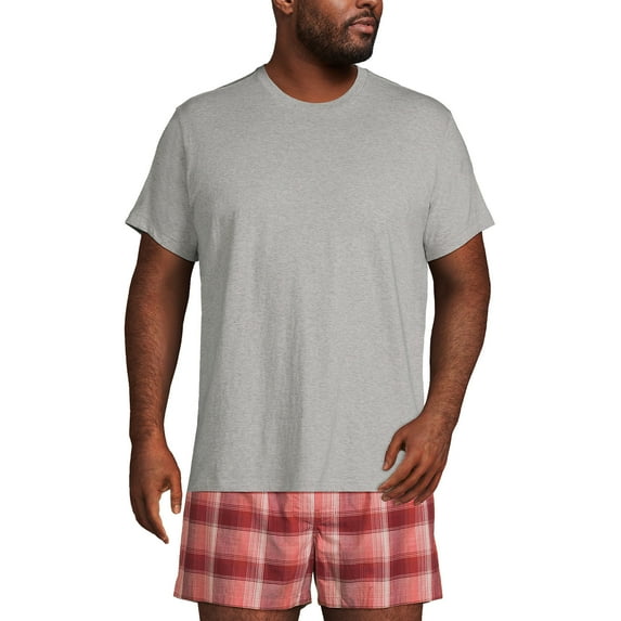 Lands' End Essentials Men's Crew Neck T-Shirt 3 Pack - Premium Cotton Tee, Casual Regular Fit