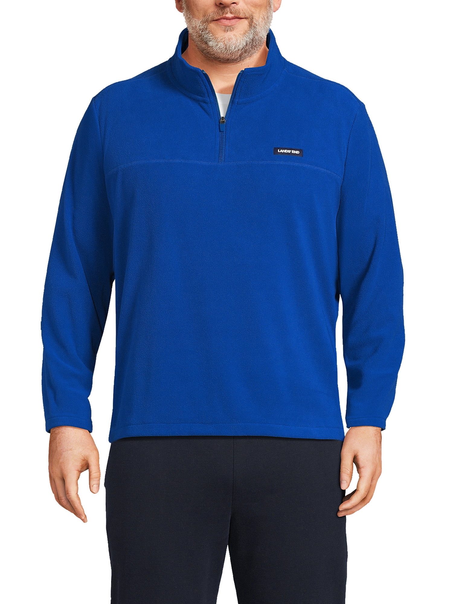 Lands' End Men's Big Fleece Quarter Zip Pullover