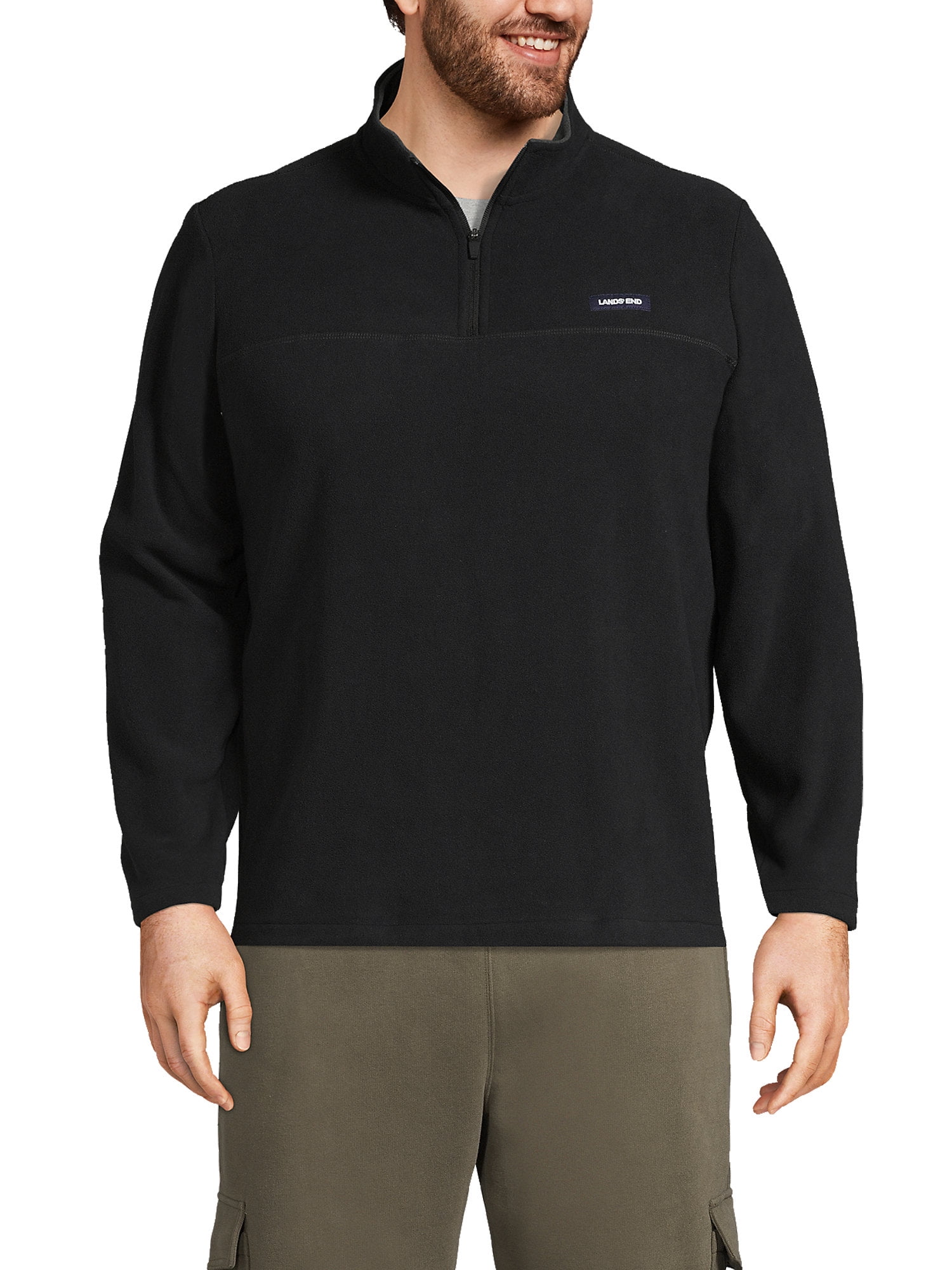 Lands' End Men's Big Fleece Quarter Zip Pullover