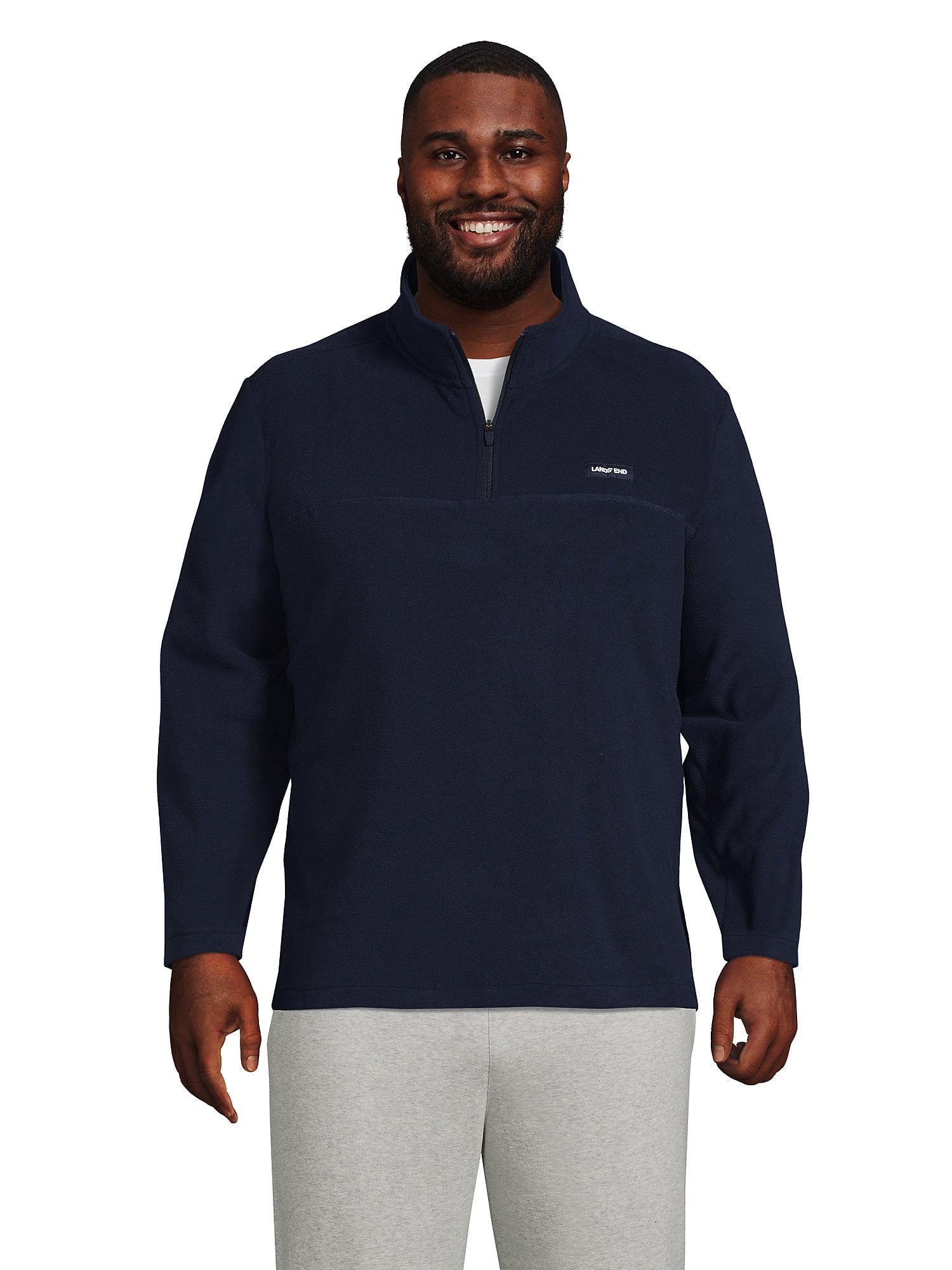 lands end fleece pullover mens