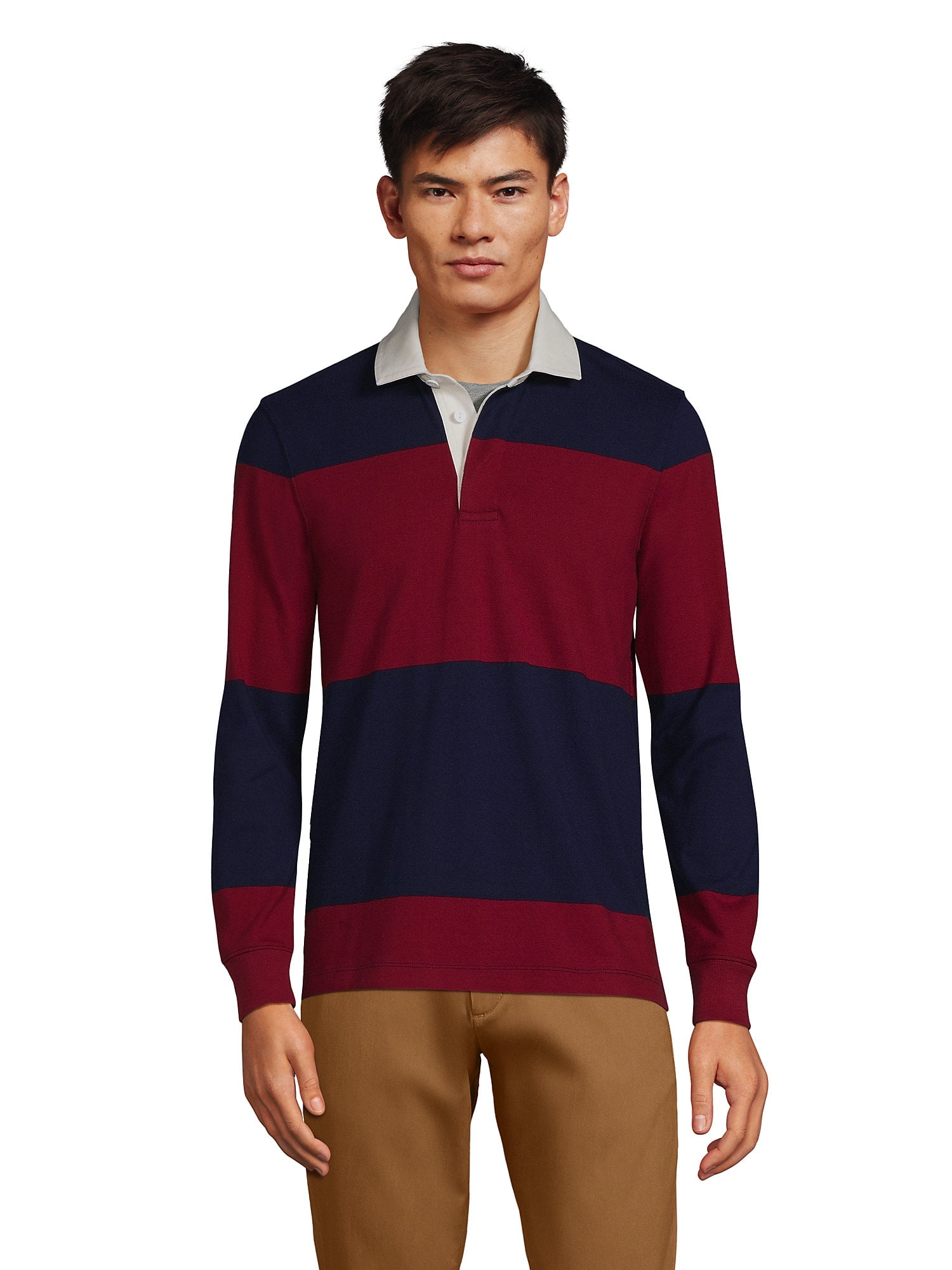 Lands' End Men's Big Long Sleeve Rugby Shirt