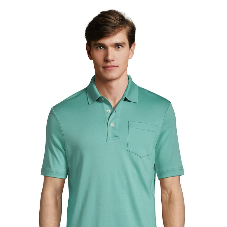 Lands End Men s Big Short Sleeve Super Soft Supima Polo Shirt with Pocket Walmart