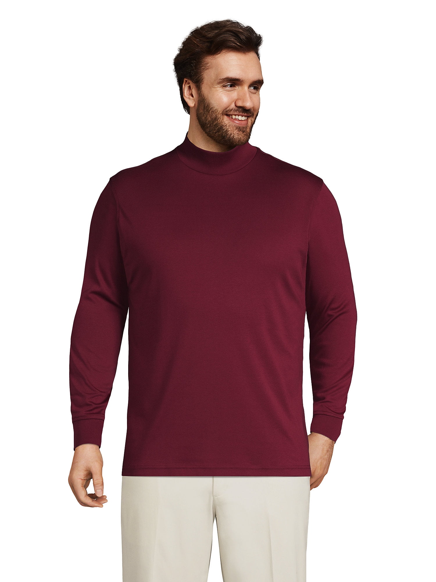 Lands End Mens Big Super Soft Supima Mock Turtleneck