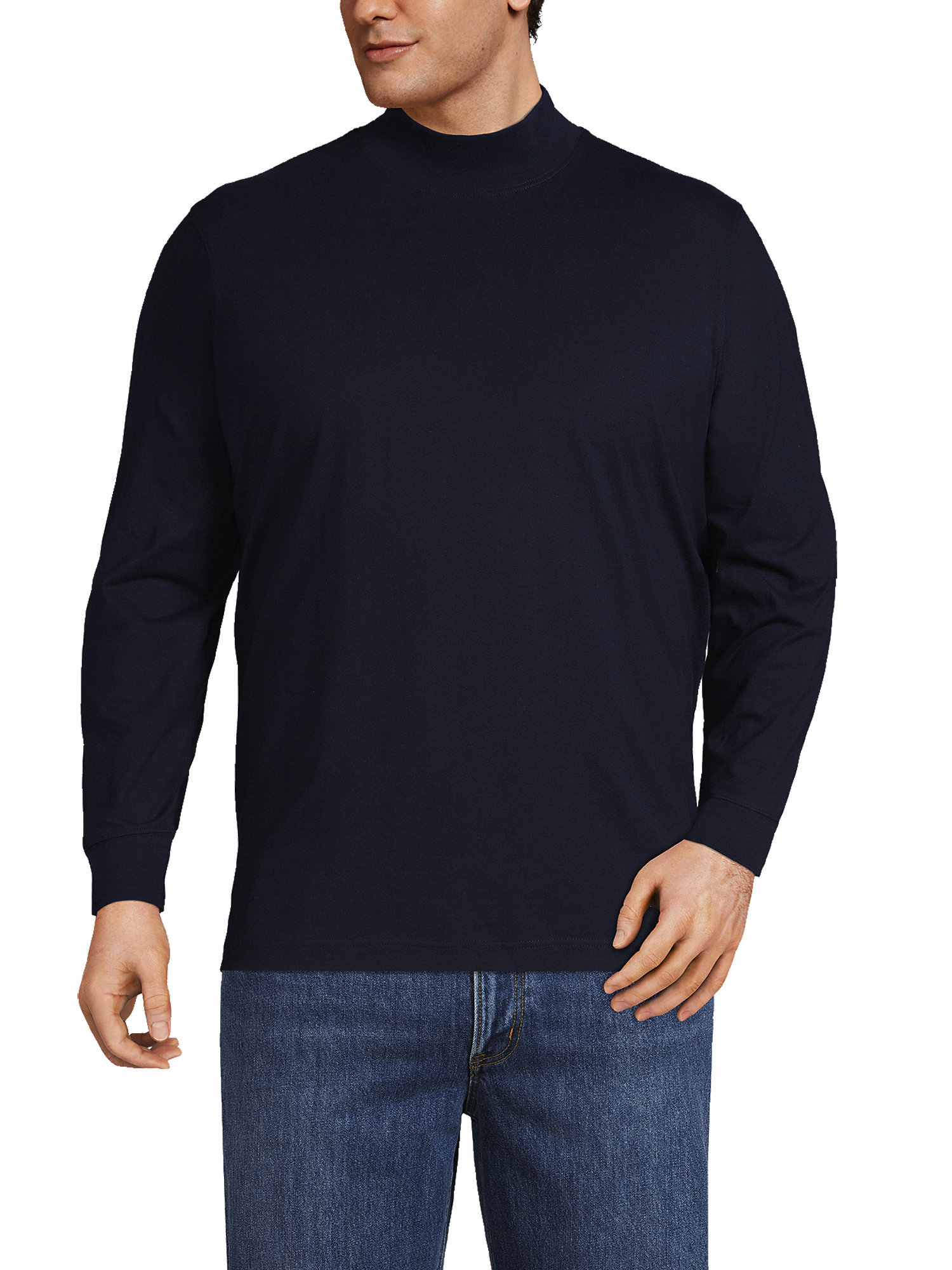 Lands' End Men's Big SuperT Mock Turtleneck