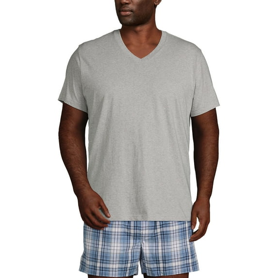 Lands' End Essentials Men's V-Neck T-Shirt 3 Pack - Premium Cotton Tee, Casual Regular Fit