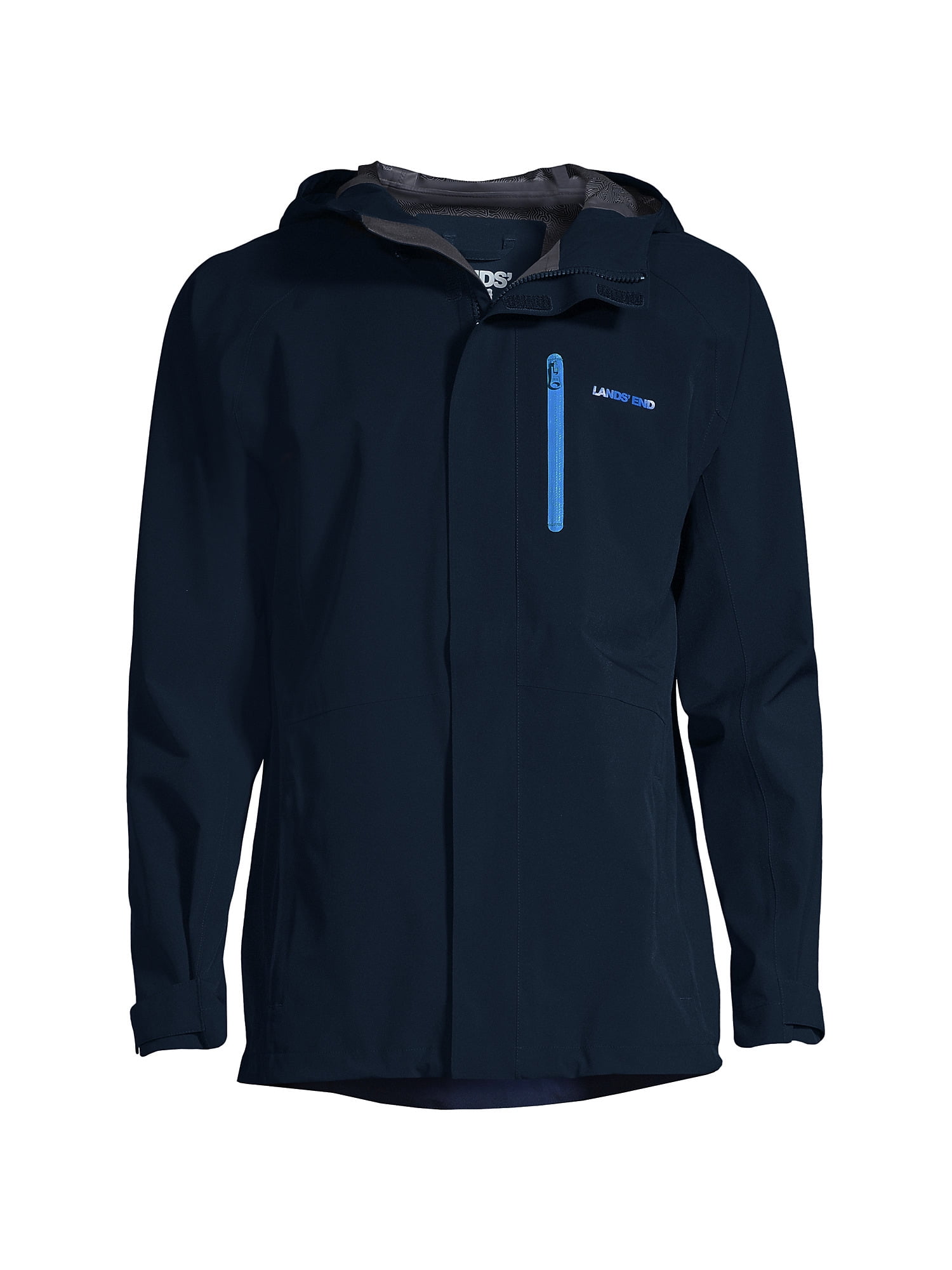 Lands End Men s Waterproof Hooded Packable Rain Jacket Walmart