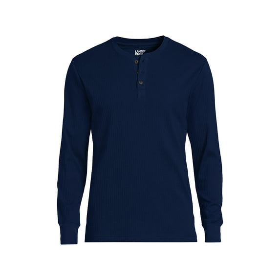 Lands' End Men's Big and Tall Knit Rib Pajama Henley