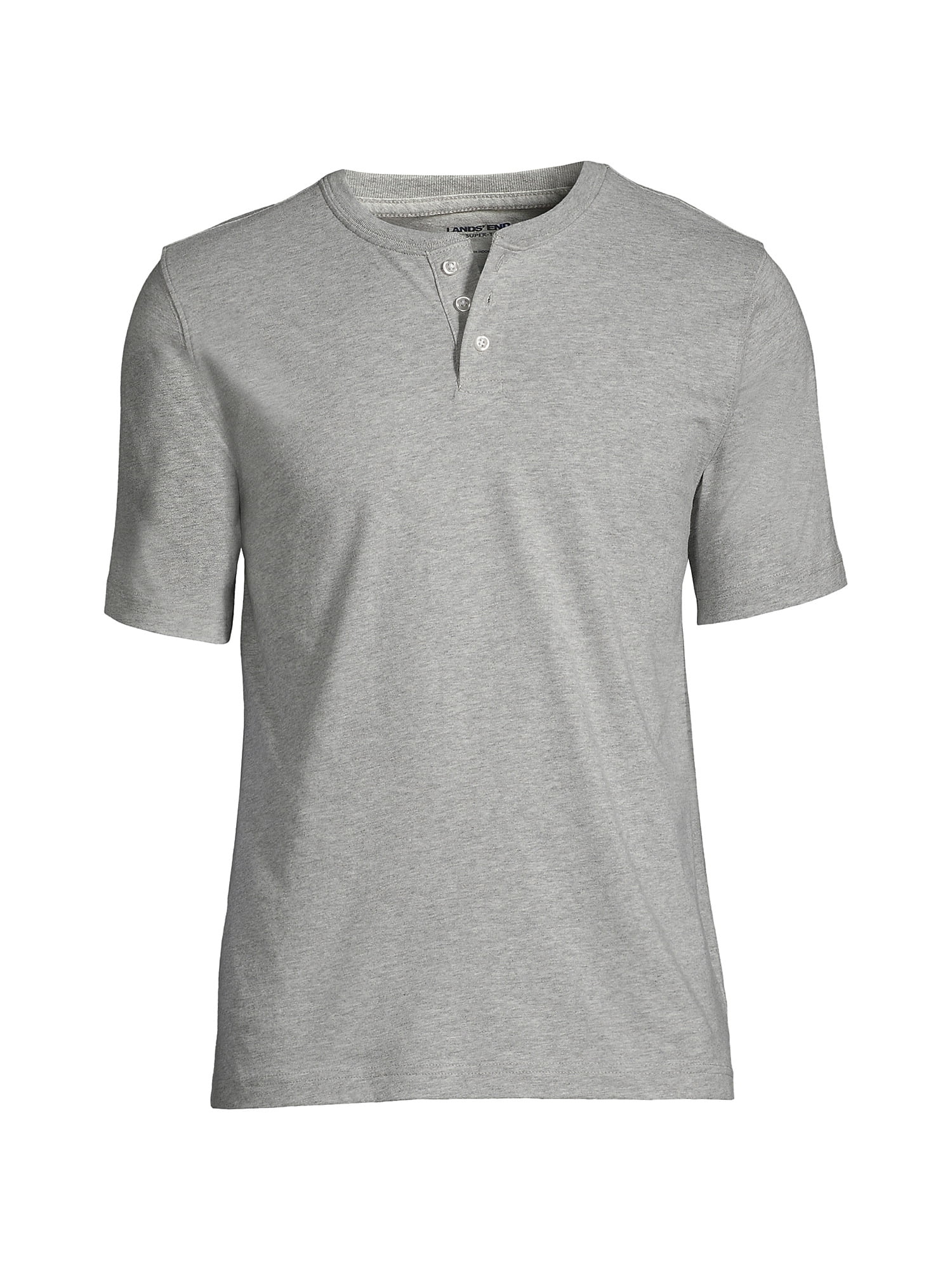Lands' End Men's Big and Tall Short Sleeve SuperT Henley