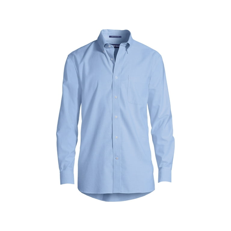 Lands End Men s Big and Tall Traditional Fit Solid No Iron Supima Oxford Dress Shirt Walmart