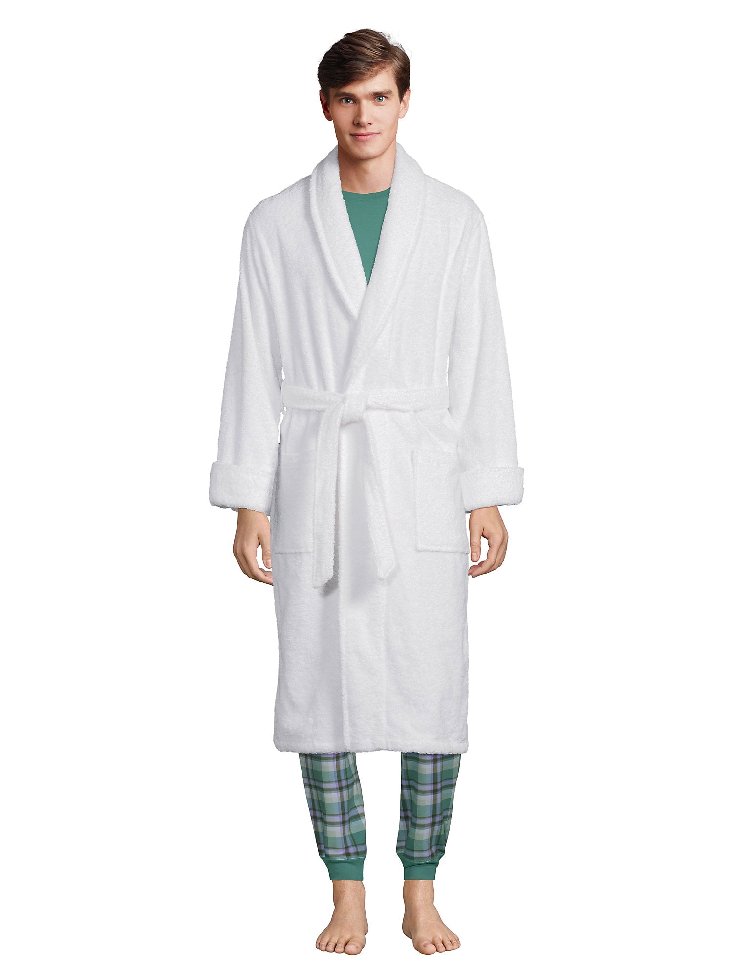 Lands' End Men's Calf Length Turkish Terry Robe