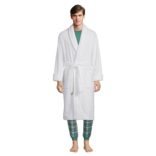 Lands' End Men's Calf Length Turkish Terry Robe