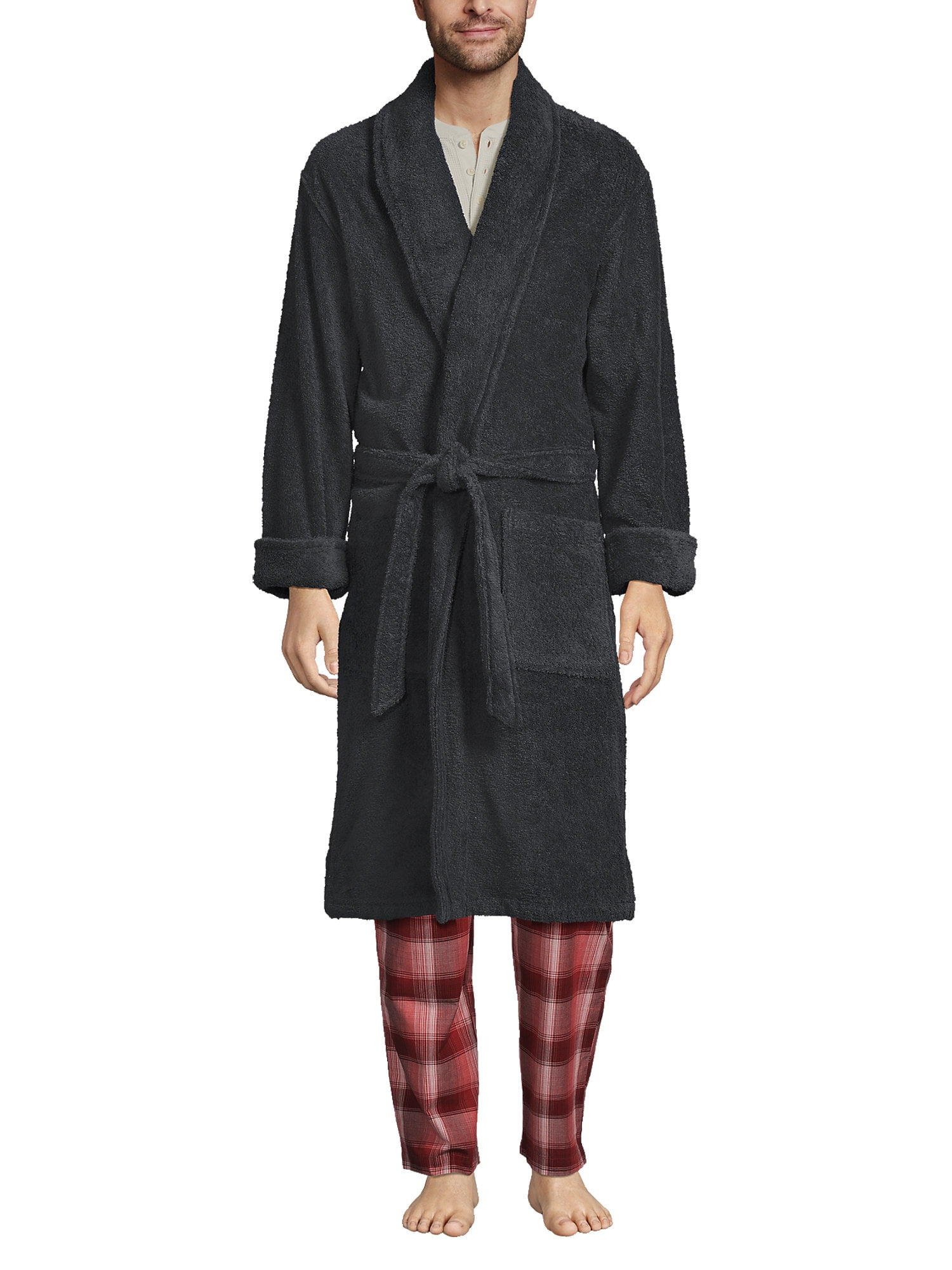 Lands' End Men's Calf Length Turkish Terry Robe