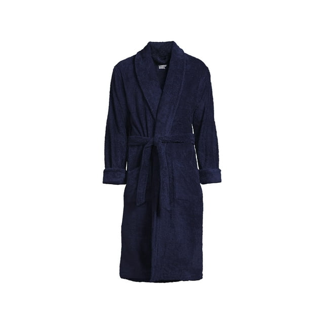 Lands' End Men's Calf Length Turkish Terry Robe