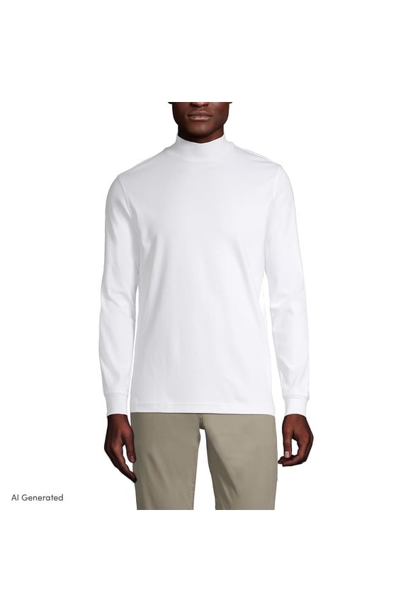 Men's American-Grown Supima Cotton Mock Turtleneck Shirt