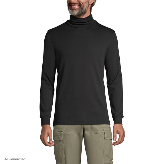 Lands' End Men's American-Grown Supima Cotton Turtleneck Shirt