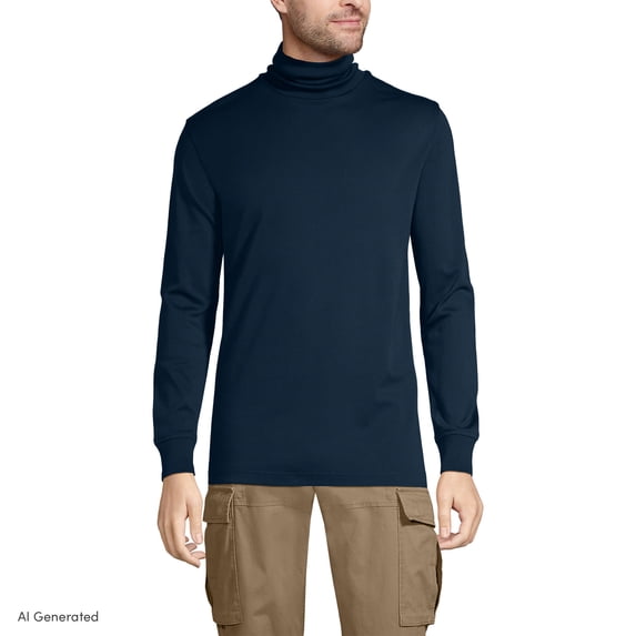 Lands' End Men's American-Grown Supima Cotton Turtleneck Shirt