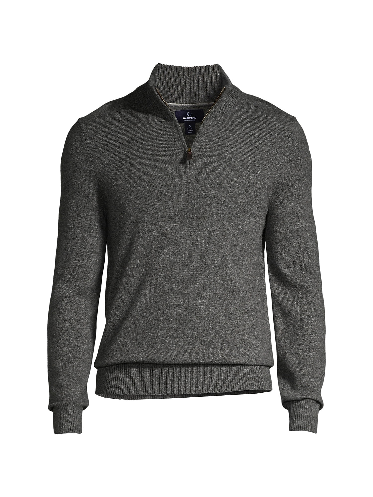 Lands' End Men's Fine Gauge Cashmere Quarter Zip