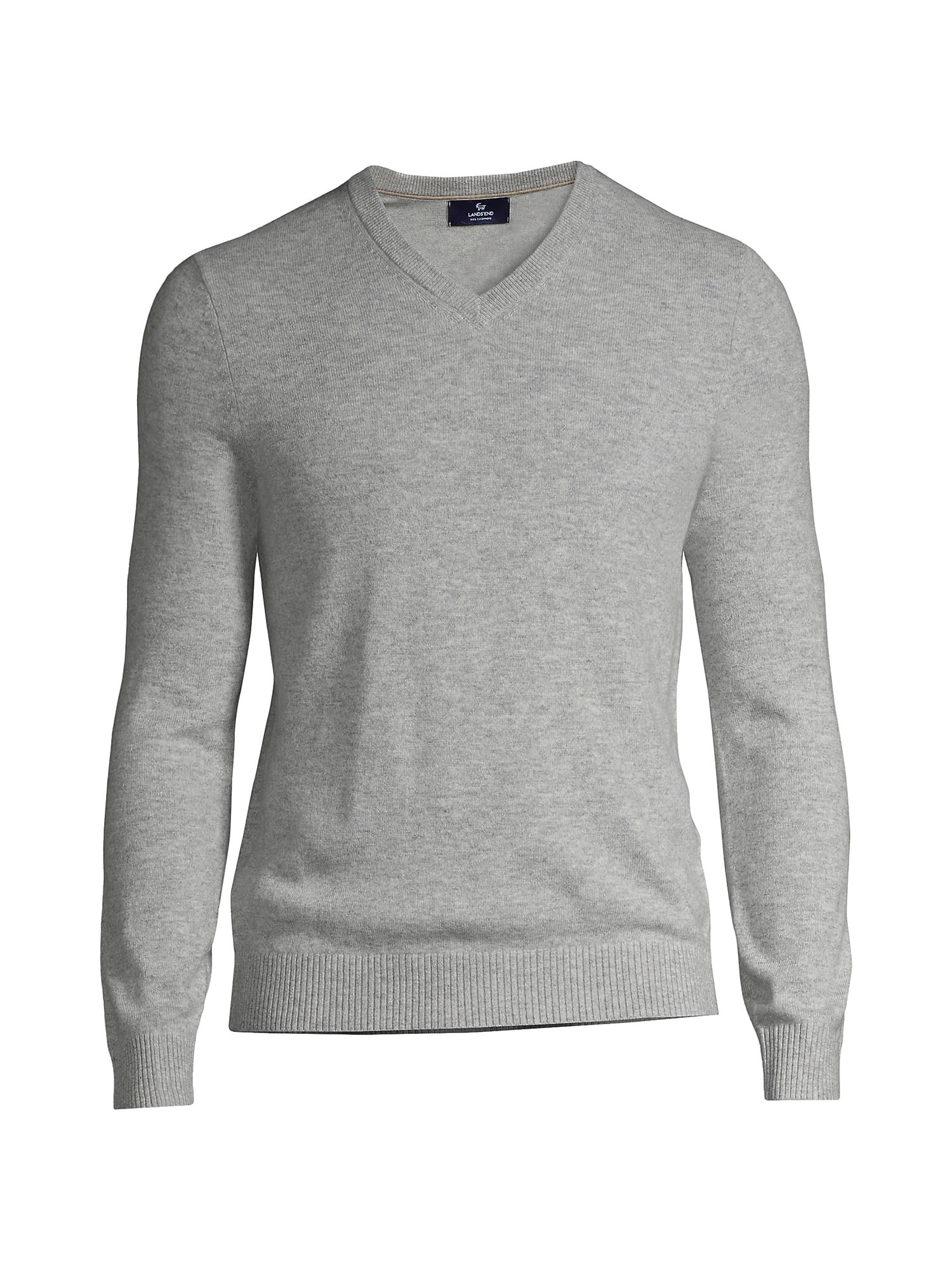 Lands' End Men's Fine Gauge Cashmere V-neck Sweater - Walmart.com