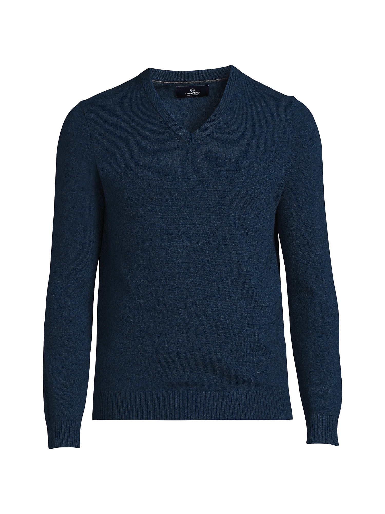 Lands End Men s Fine Gauge Cashmere V neck Sweater Walmart