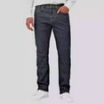 thumbnail image 1 of Lands' End Men's Flannel Denim Jeans, Gray, 36x30, 1 of 6