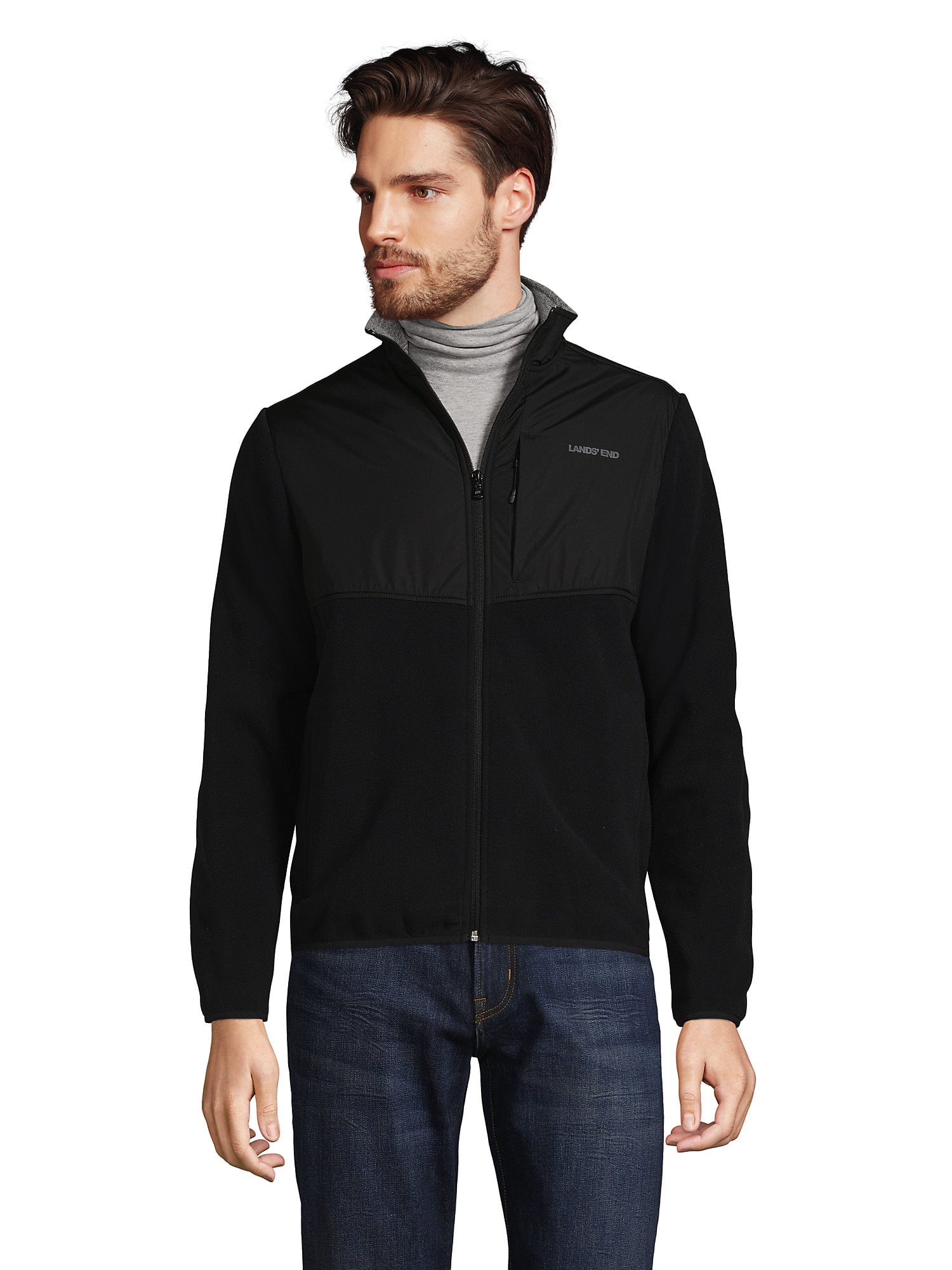 Lands end mens fleece on sale jacket