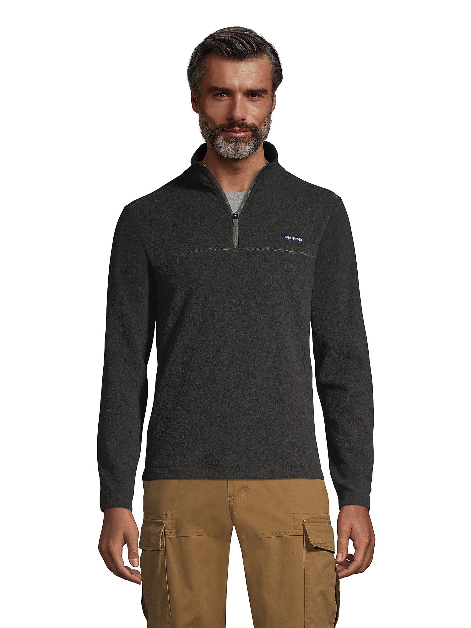 Lands' End Men's Fleece Quarter Zip Pullover