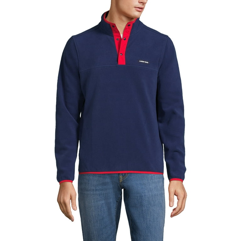 Lands End Men s Heritage Fleece Snap Neck Pullover Walmart