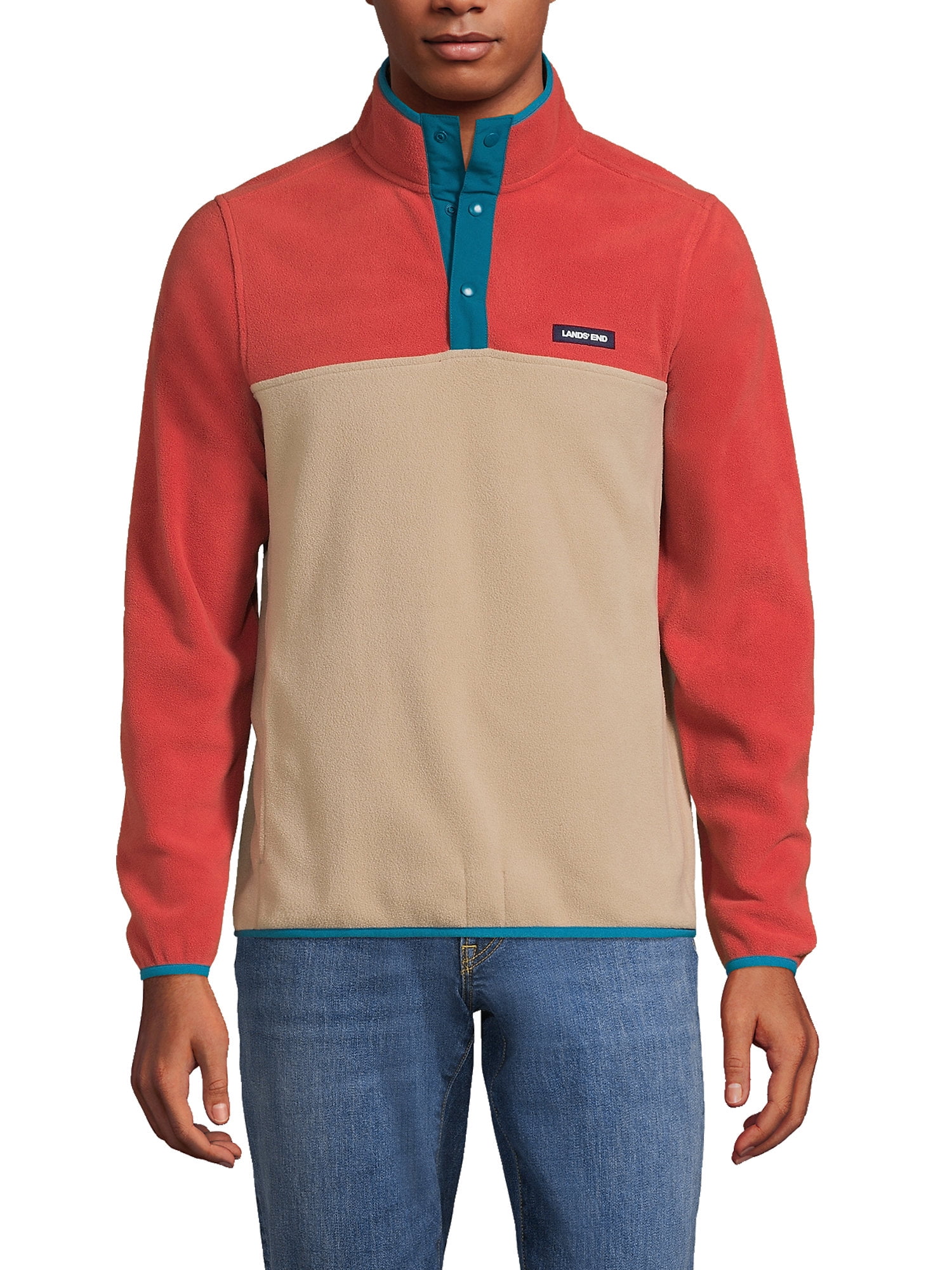 Lands End Men s Heritage Fleece Snap Neck Pullover Walmart