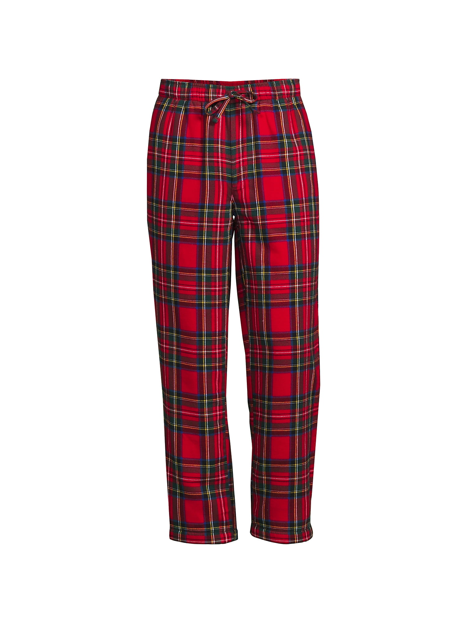 Lands' End Men's High Pile Fleece Lined Flannel Pajama Pants 