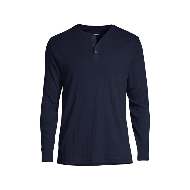 Lands' End Men's Knit Rib Pajama Henley