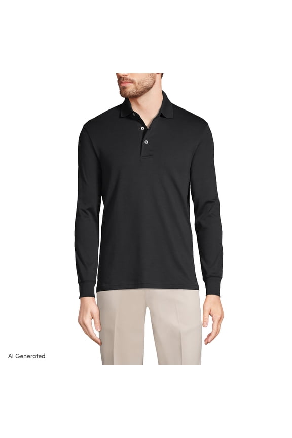 Men's Long Sleeve American-Grown Supima Cotton Polo Shirt