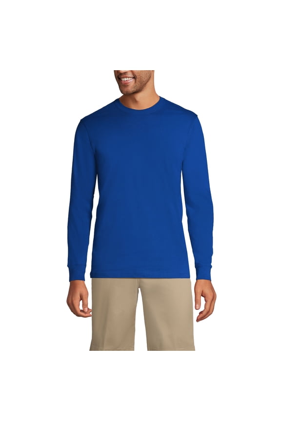 Essentials Men's Long-Sleeve Soft Cotton T-Shirt - Relaxed Easy Fit
