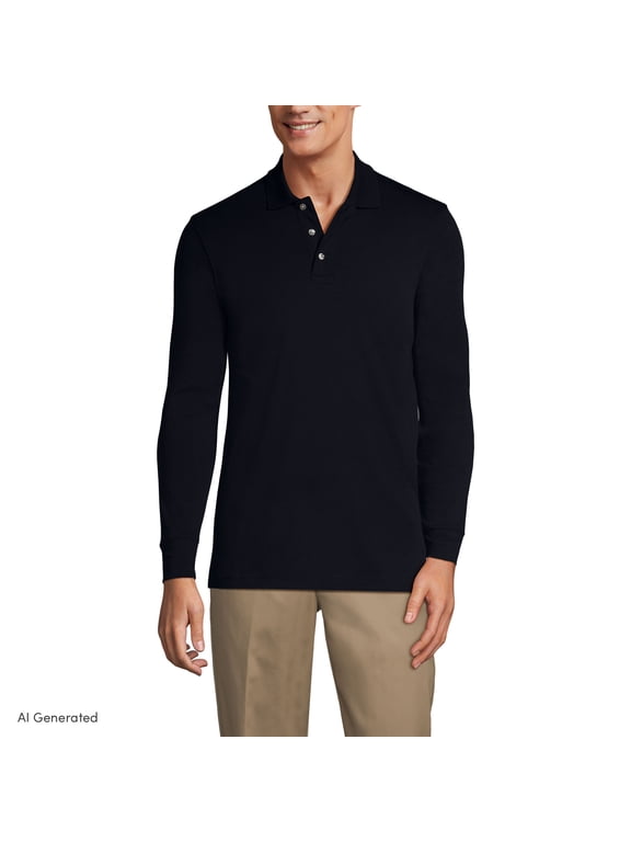 Men's Long Sleeve Interlock Polo Shirt