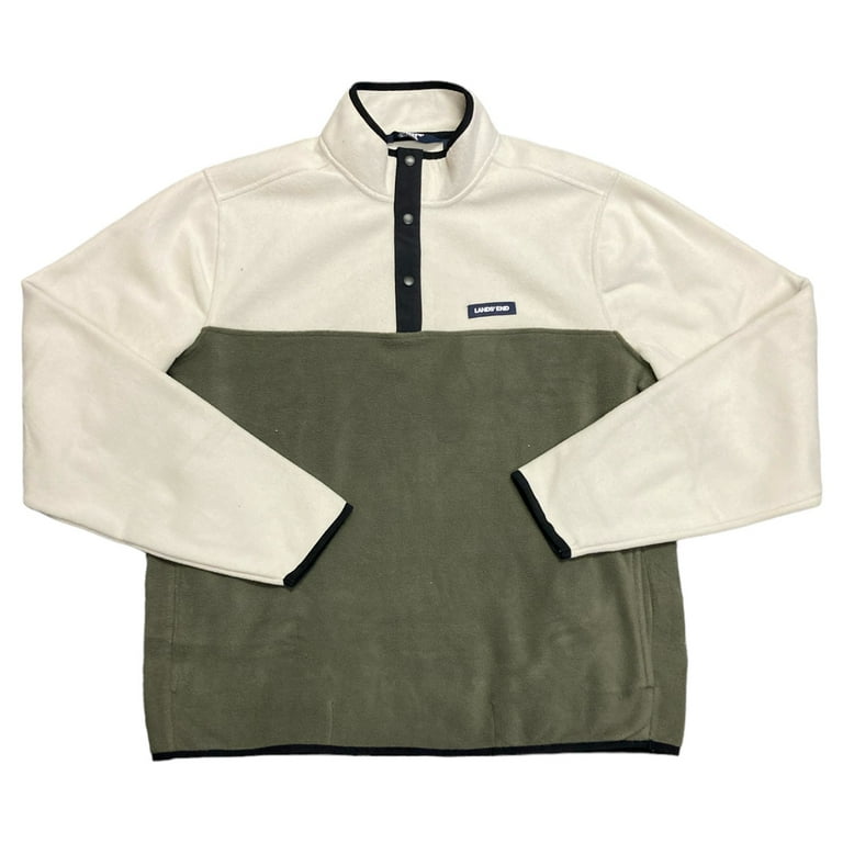 Lands End Men's Long Sleeve Polar Warm Fleece Snap Neck Pullover