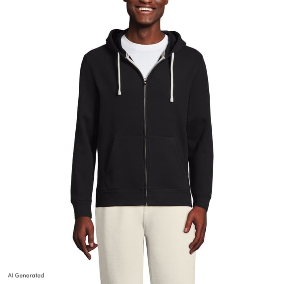 Lands' End Men's Long Sleeve Serious Sweats Full Zip Hoodie