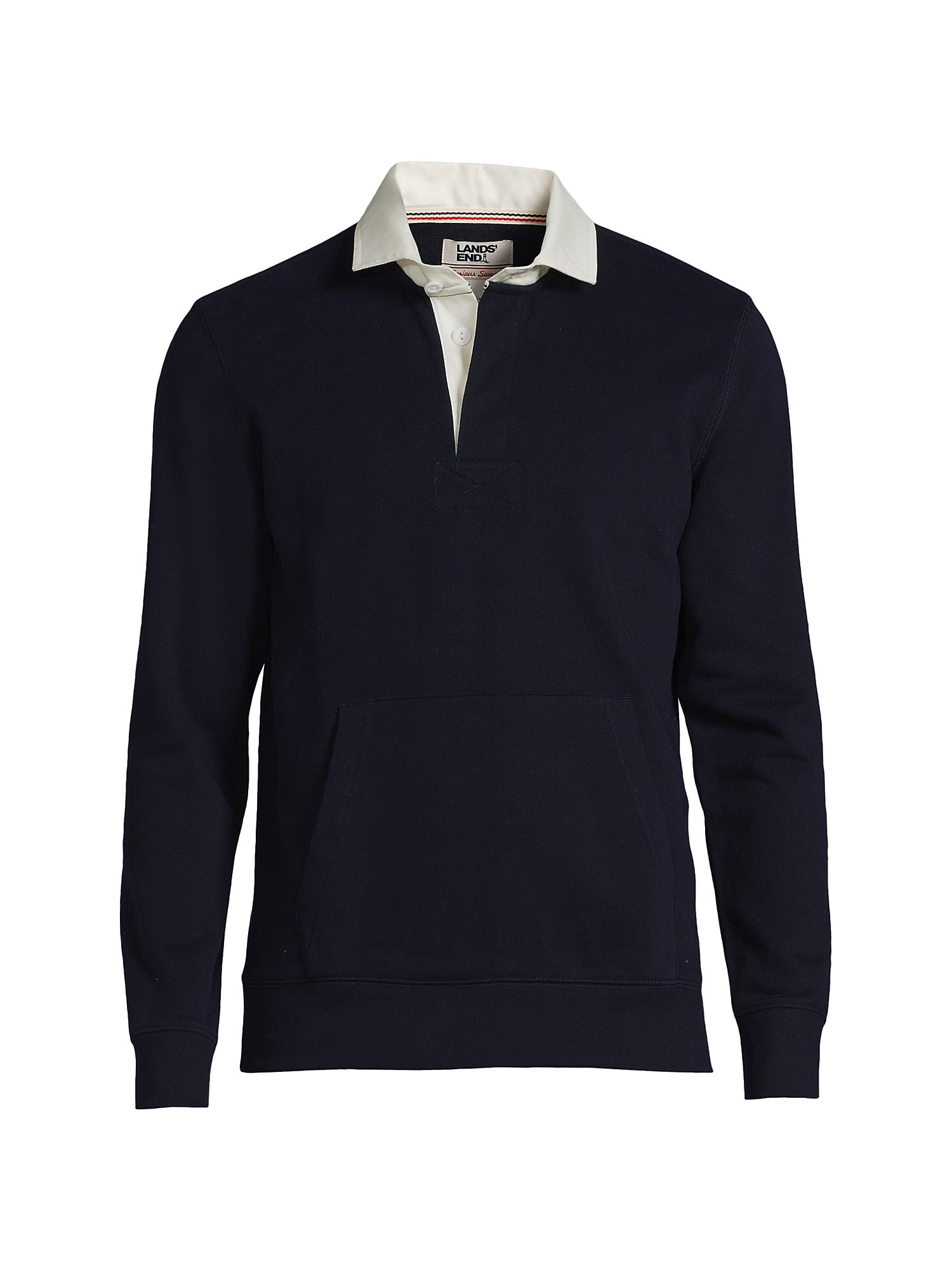 Lands' End Men's Long Sleeve Serious Sweats Rugby Sweatshirt